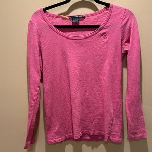 Ralph Lauren sport true pink long sleeve tee scoop neck size M